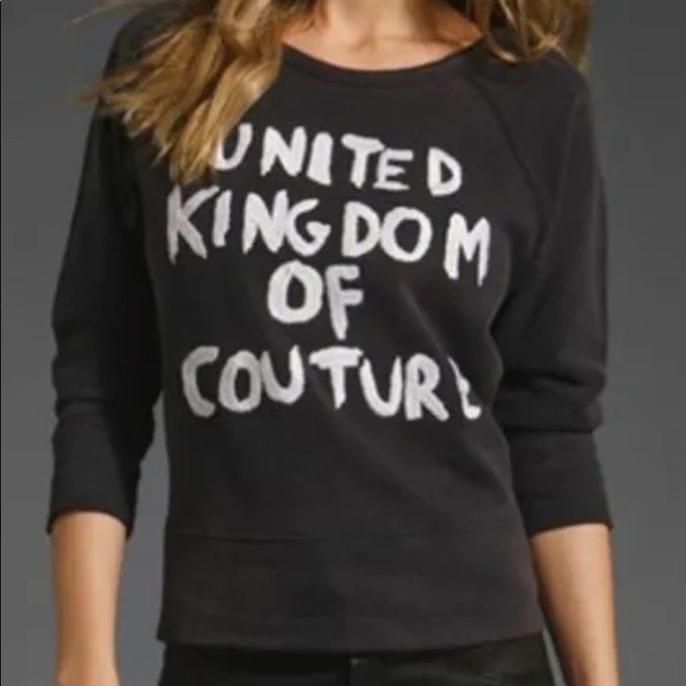 JUICY COUTURE UNITED KINGDOM OF COUTURE PULLOVER SWEATSHIRT SIZE SMALL